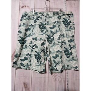 Claudio Nucci Mens 2X 44-46 Tropical Floral Pagoda Print Shorts Adjustable Waist